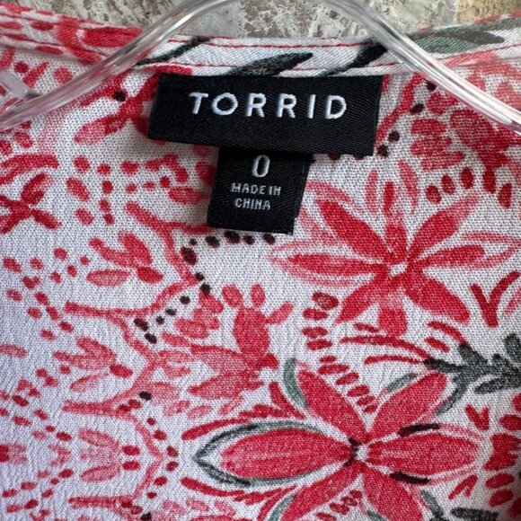 Torrid Sleeveless Floral Lace Babydoll Tank Top Women's Size 0 (L). - Picture 3 of 7